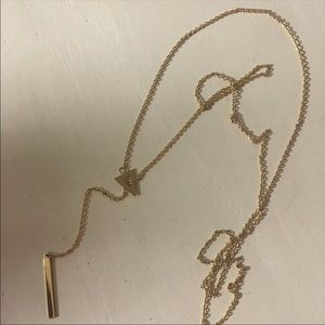 Stella & Dot Gold Triangle Lariat Necklace
